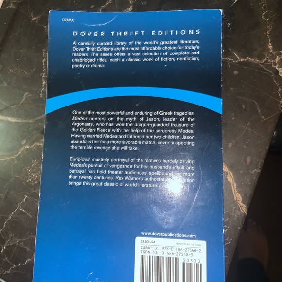 Book - Medea by Euripides (A Dover Thrift Edition) - Picture 2 of 2